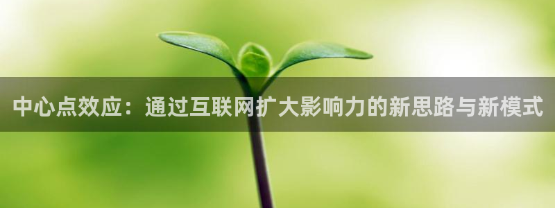 857体育直播平台：中心点效应：通过互联网扩大影响力的新思路与新模式